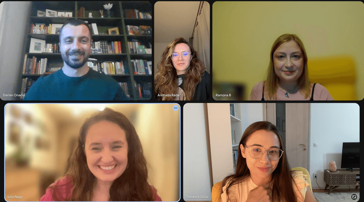 A screenshot of a video call with several participants in the HabitsTogether workshop.